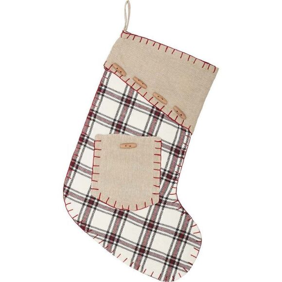 NEW! Whimsical Plaid Christmas Stocking - Picture 2 of 4